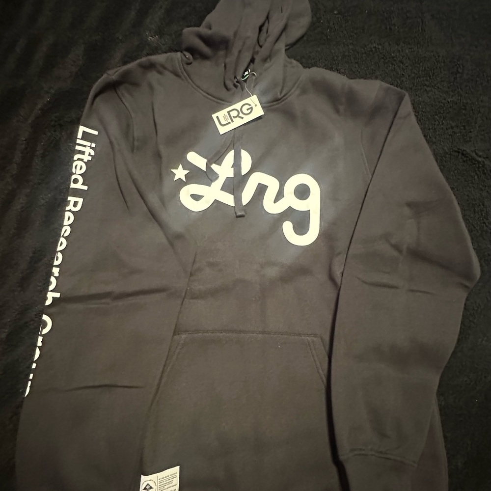 LRG Black Hoodie with White Logo